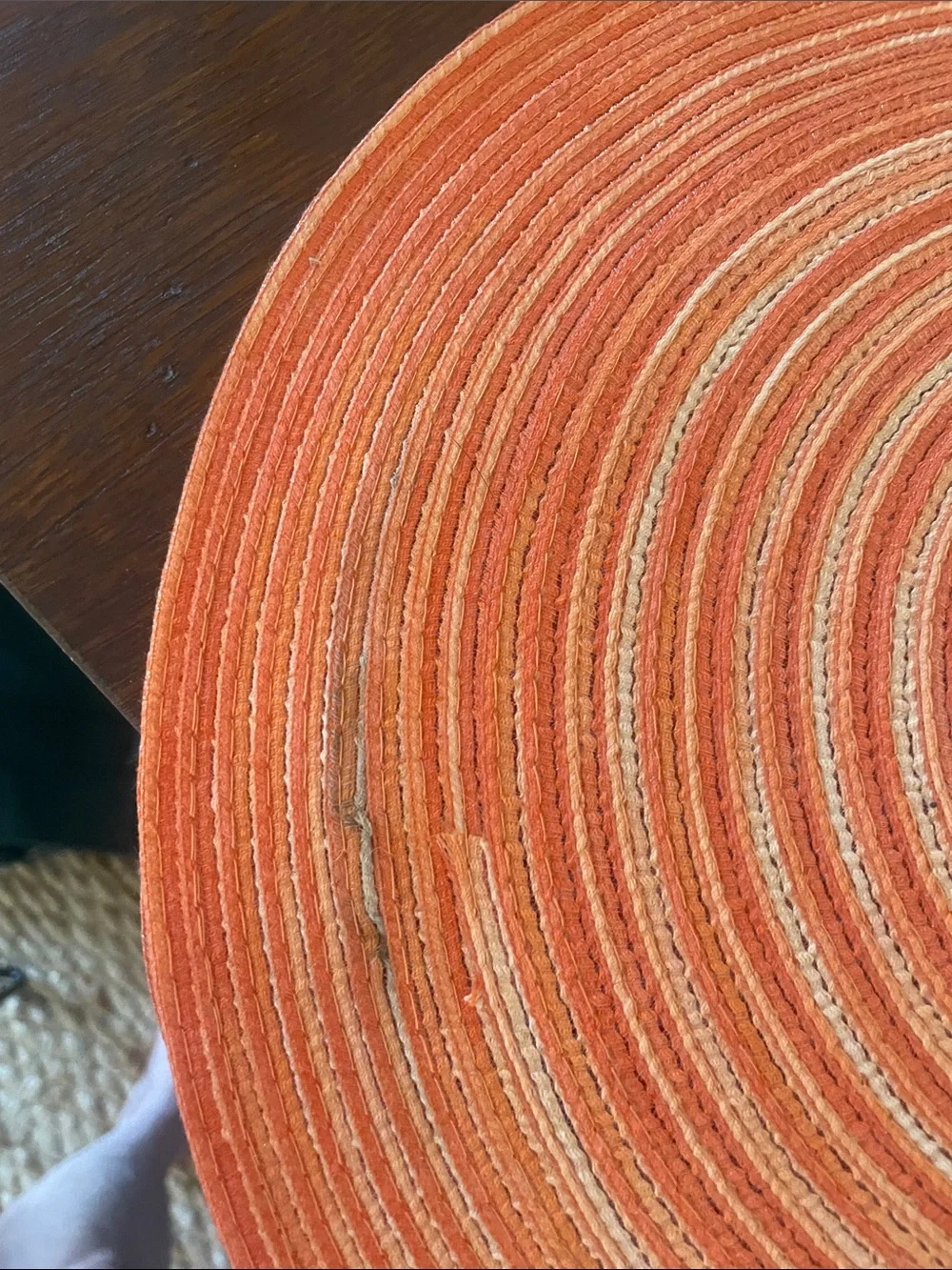 Orange Round Placemats Set - Home Dining fall decor set of 4